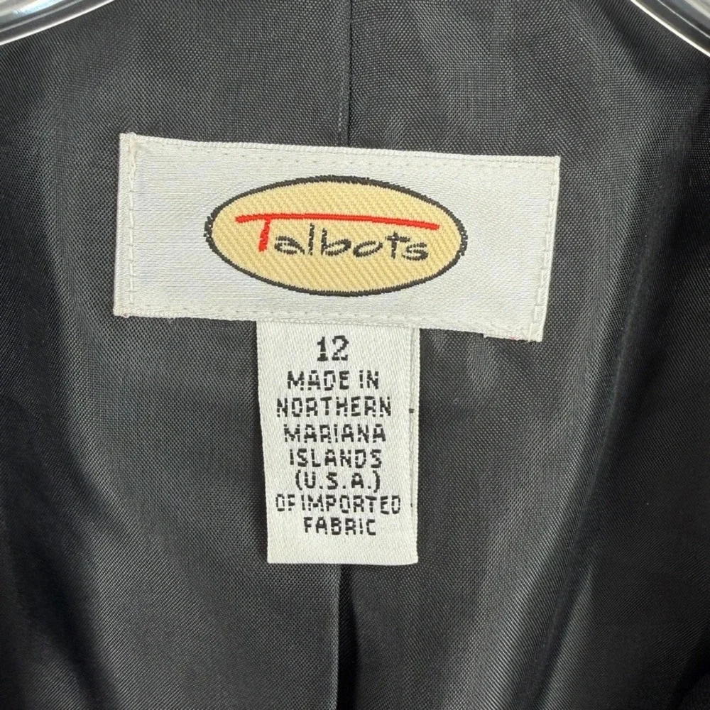 Vtg Talbots Blazer Jacket Women 12 Black Two Button Lined Professional Office - Picture 3 of 10